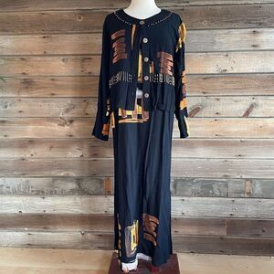 Key Lime Pie Button Down Top and Matching Maxi Dress Size S EUC